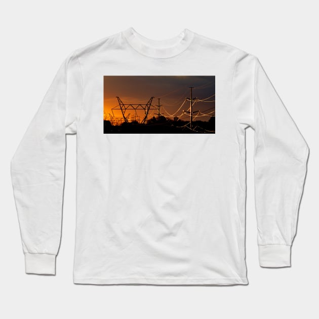 Sunlit hydro wires Long Sleeve T-Shirt by LaurieMinor